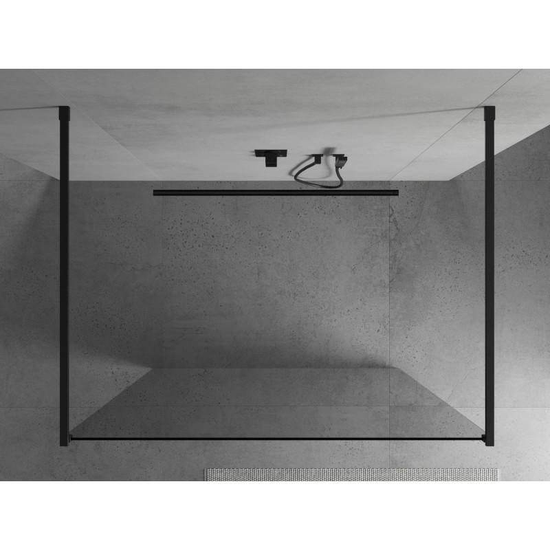 Mexen Kioto eraldiseisev dušisein 145 x 200 cm, läbipaistev 8 mm, must - 800-145-002-70-00