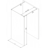 Mexen Kioto freistehende Duschwand 170 x 200 cm, transparent 8 mm, schwarz - 800-170-002-70-00