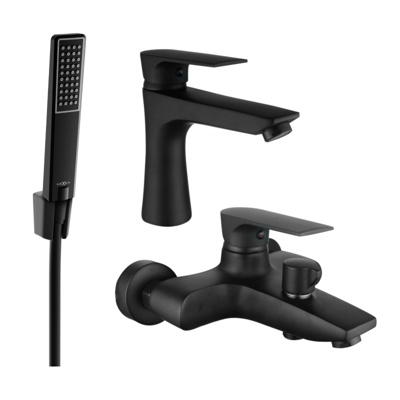 Mexen Axel R72 conjunto de bañera, negro - 73803R72-70