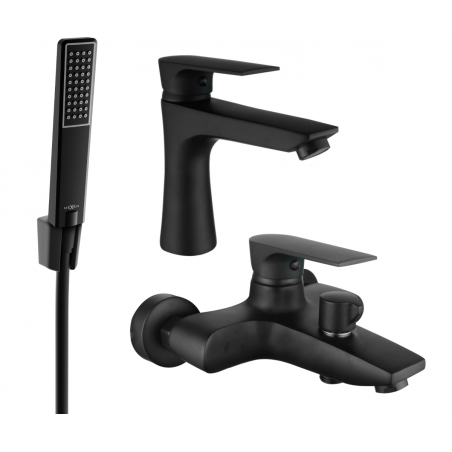 Mexen Axel R72 Bath Set, Black - 73803R72-70