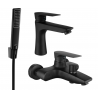 Mexen Axel R72 Badewannen-Set, schwarz - 73803R72-70