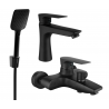Mexen Axel R62 Badewannen-Set, schwarz - 73803R62-70