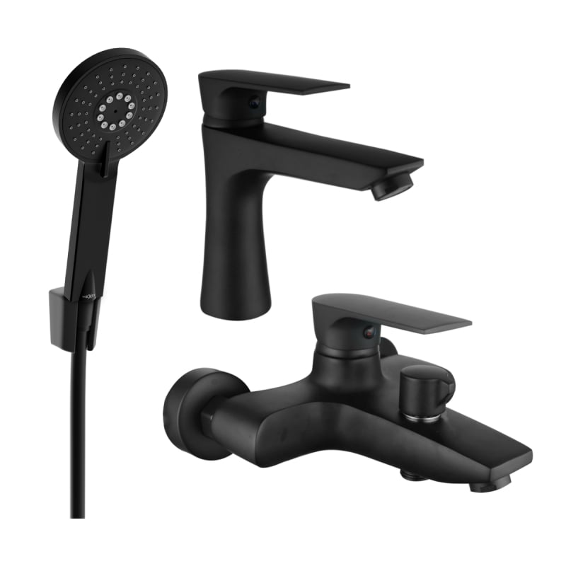 Mexen Axel R40 Bathtub Set, Black - 73803R40-70