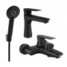 Mexen Axel R40 Bathtub Set, Black - 73803R40-70