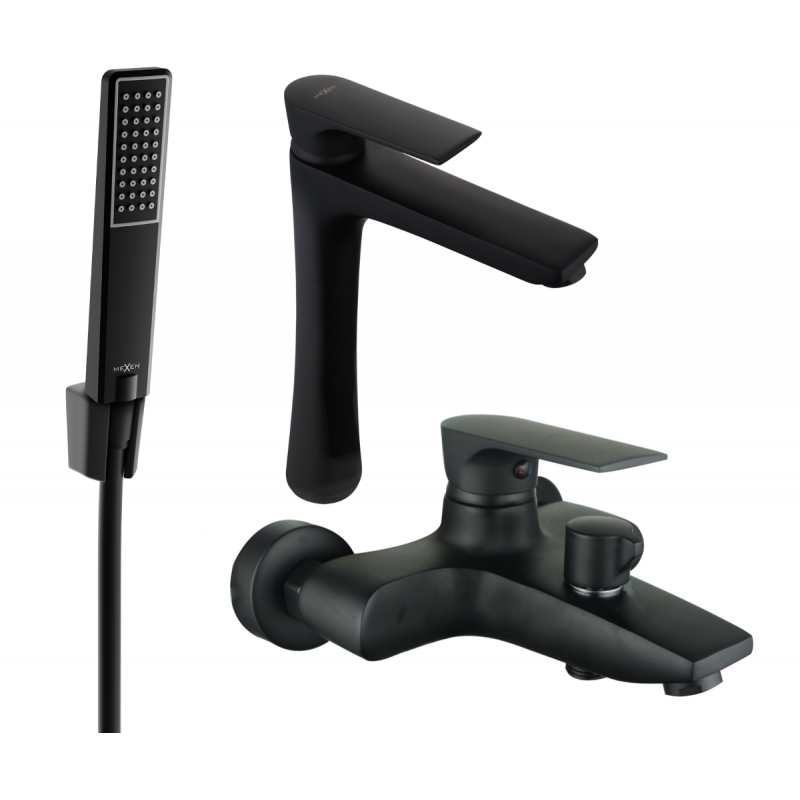 Mexen Axel R72 conjunto de bañera, negro - 73813R72-70