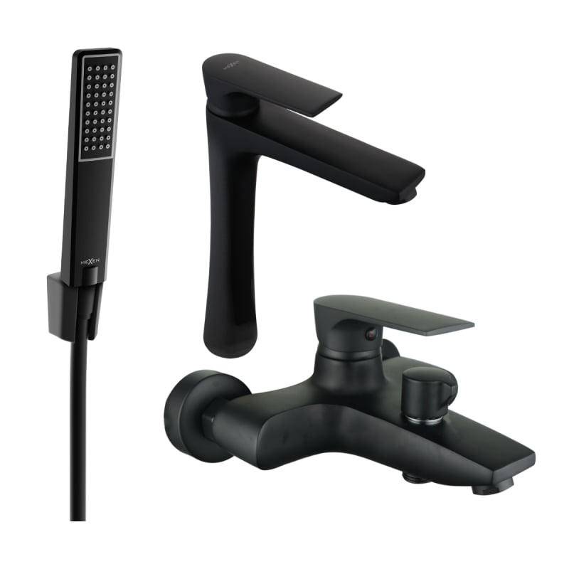 Mexen Axel R72 vannikomplekt, must - 73813R72-70