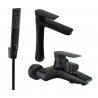 Mexen Axel R72 Badewannenset, schwarz - 73813R72-70