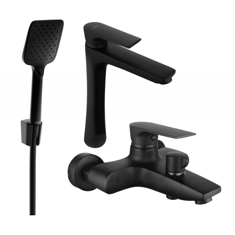 Mexen Axel R62 conjunto de banheira, preto - 73813R62-70