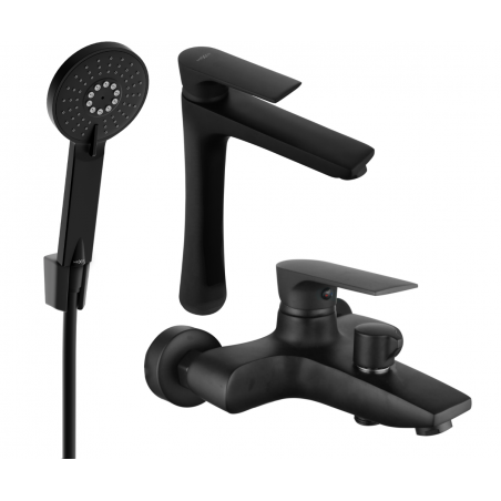 Mexen Axel R40 bath set, black - 73813R40-70