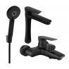 Mexen Axel R40 Badewannenset, schwarz - 73813R40-70