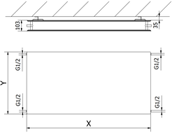 Mexen CHF20 Hygiene Flachheizkörper 500 x 500 mm, seitliche Anschlüsse, 431 W, Anthrazit - W420HF-050-050-66