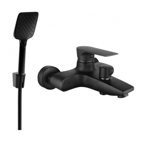 Mexen Axel R62 grifo de bañera con conjunto de ducha, negro - 7383R62-70