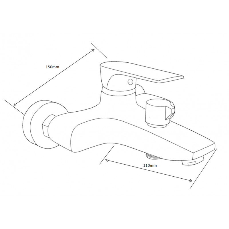 Mexen Axel R40 grifo de bañera con juego de ducha, cromo - 7383R40-00