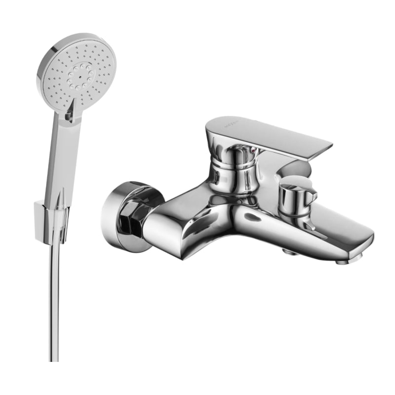 Mexen Axel R40 bath faucet with shower set, chrome - 7383R40-00