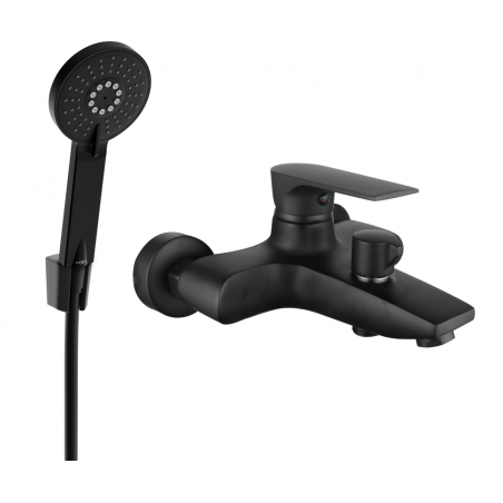Mexen Axel R40 bath faucet with shower set, black - 7383R40-70