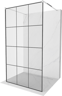 Mexen Kioto samostojeća tuš pregrada 100 x 200 cm, crna rešetka 8 mm, krom - 800-100-002-01-77