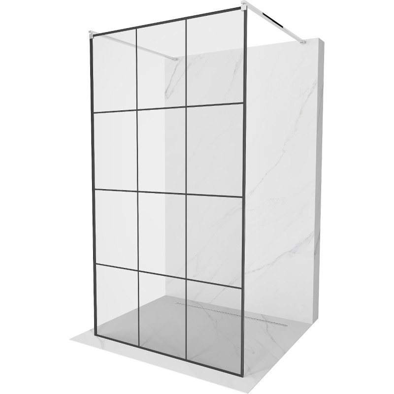 Mexen Kioto vabalt seisev dušisein 110 x 200 cm, must võre 8 mm, kroom - 800-110-002-01-77