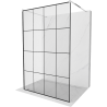 Mexen Kioto Freestanding Shower Wall 150 x 200 cm, Black Pattern 8 mm, Chrome - 800-150-002-01-77