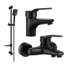 Mexen Caro DF62 bath set, black - 746603DF62-70