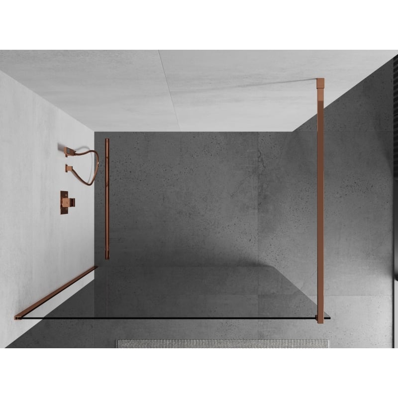 Mexen Kioto dušisein Walk-in 55 x 200 cm, läbipaistev 8 mm, roosa kuld - 800-055-101-60-00