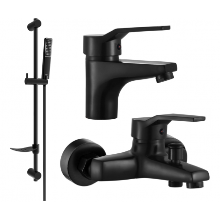 Mexen Caro DF72 Badezimmerset, schwarz - 746603DF72-70