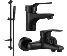 Mexen Caro DF72 Badewannenset, schwarz - 746603DF72-70
