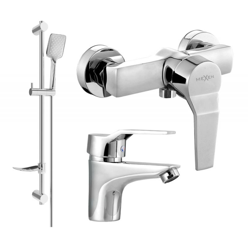 Mexen Caro DF62 conjunto de chuveiro, cromado - 746604DF62-00