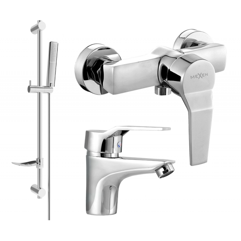 Mexen Caro Conjunto de chuveiro DF72, cromado - 746604DF72-00