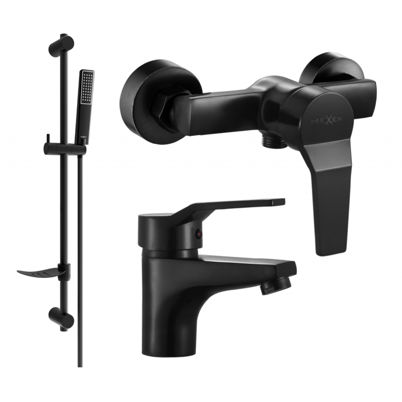 Mexen Caro DF72 conjunto de duche, preto - 746604DF72-70