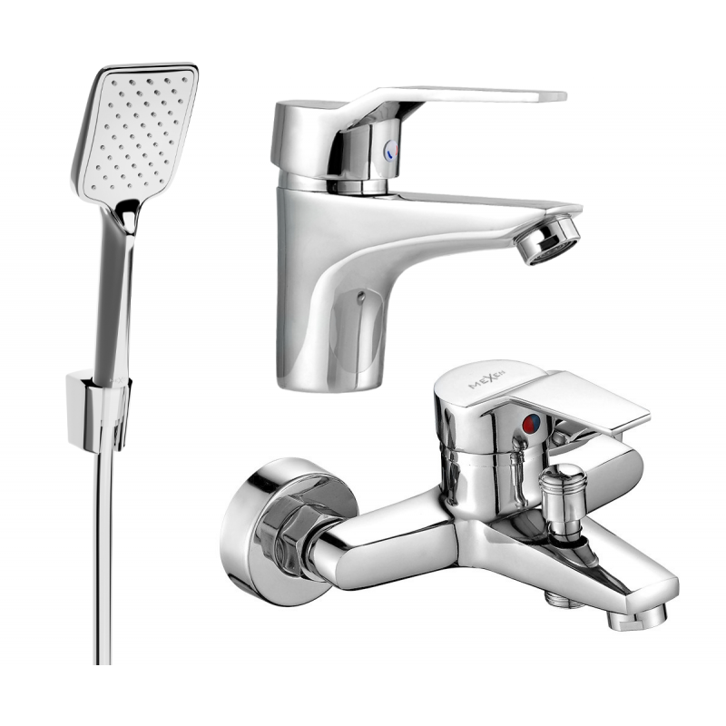 Mexen Caro R62 badmengkraan set, chroom - 746603R62-00