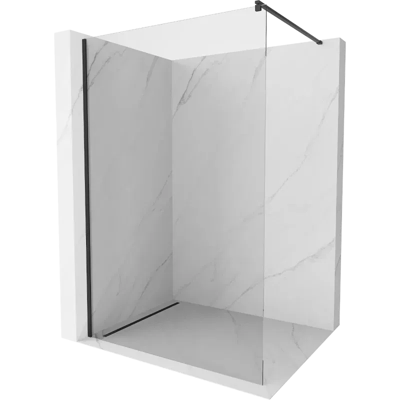 Mexen Kioto parete doccia Walk-in 170 x 200 cm, trasparente 8 mm, nero - 800-170-101-70-00