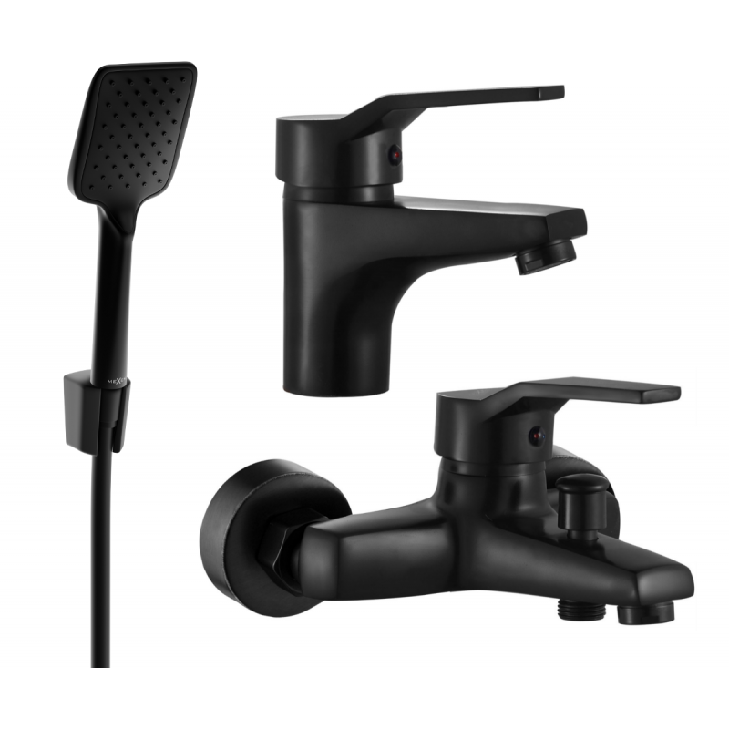 Mexen Caro R62 badkarsset, svart - 746603R62-70