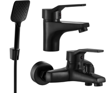 Mexen Caro R62 bathtub set, black - 746603R62-70