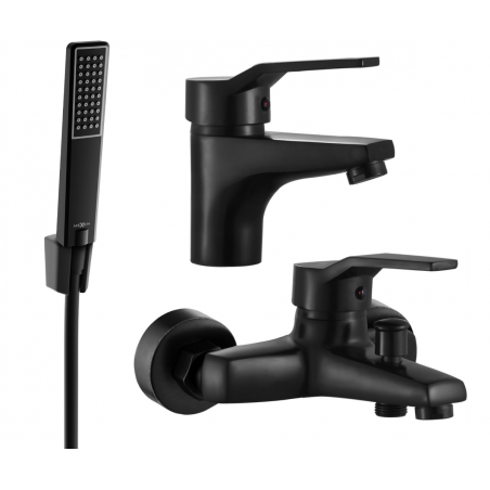 Mexen Caro R72 Badewannenset, schwarz - 746603R72-70