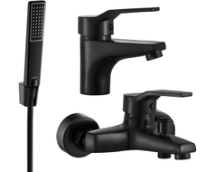 Mexen Caro R72 Badewannenset, schwarz - 746603R72-70