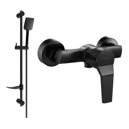 Mexen Caro DF62 prhačna armatura s pršni set, črna - 74664DF62-70