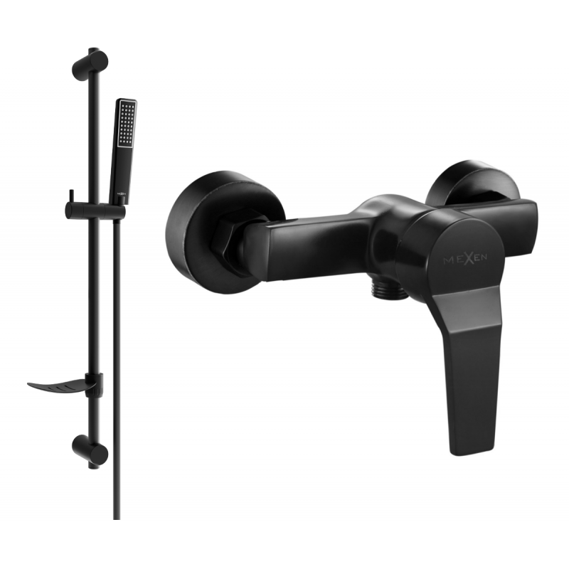 Mexen Caro DF72 grifo de ducha con kit de ducha, negro - 74664DF72-70