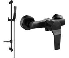 Mexen Caro DF72 Duscharmatur mit Duschset, schwarz - 74664DF72-70