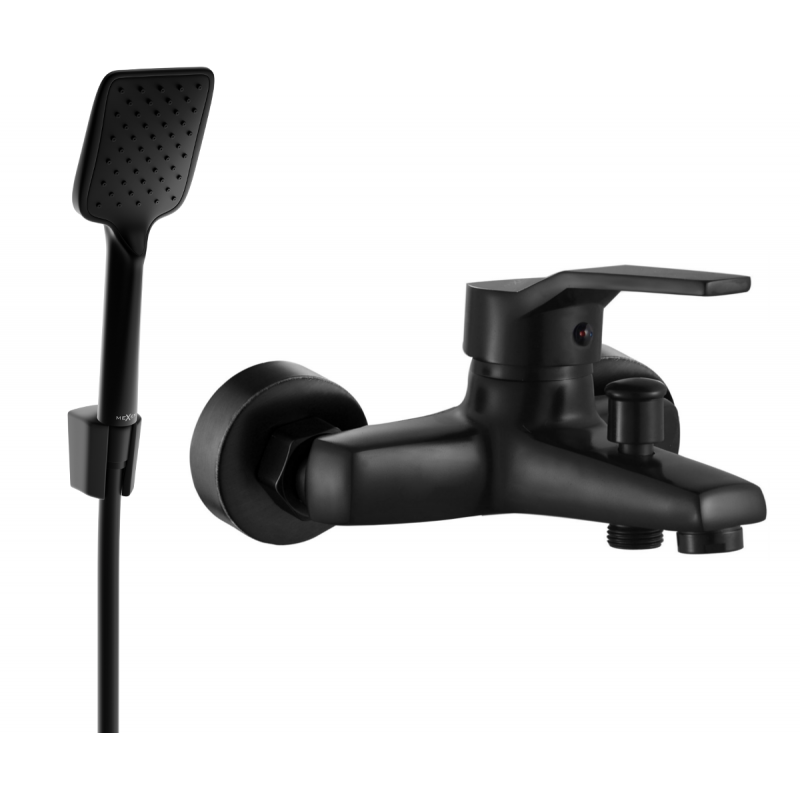 Mexen Caro R62 bath tap with shower set, black - 74663R62-70