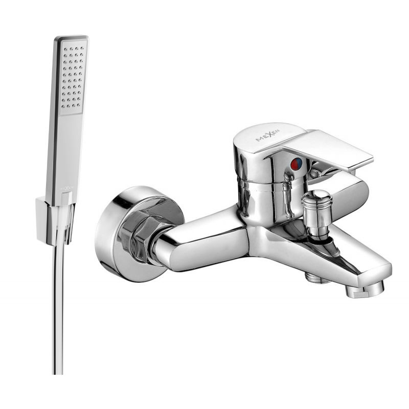 Mexen Caro R72 bath tap with shower set, chrome - 74663R72-00