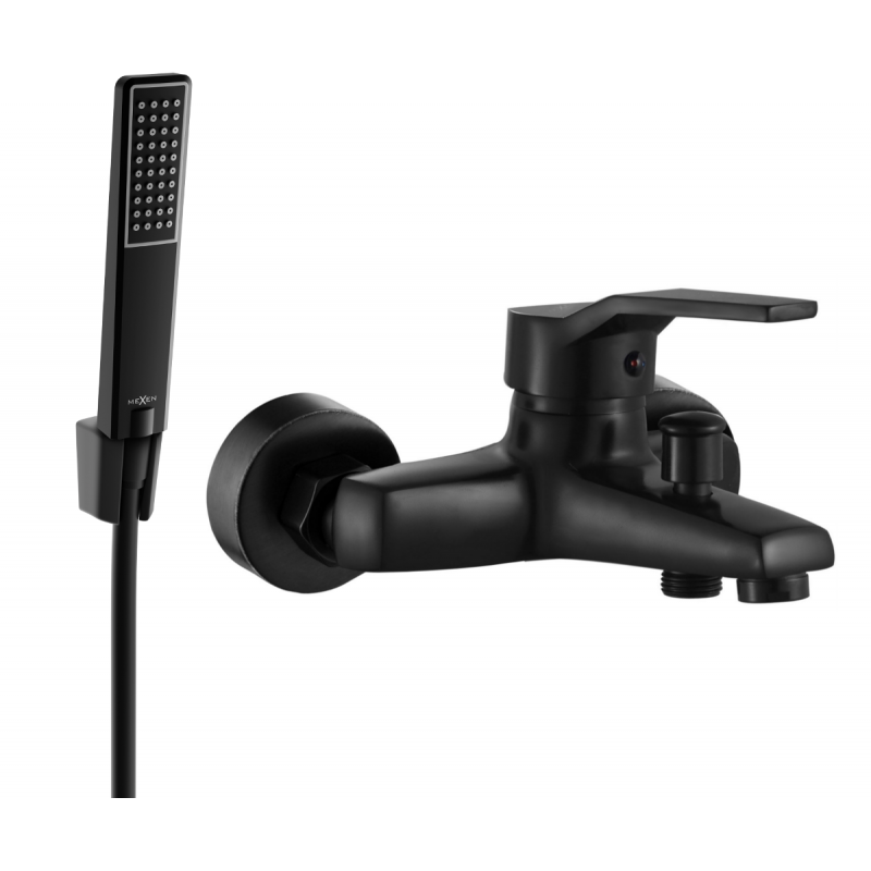 Mexen Caro R72 badmengkraan met doucheset, zwart - 74663R72-70