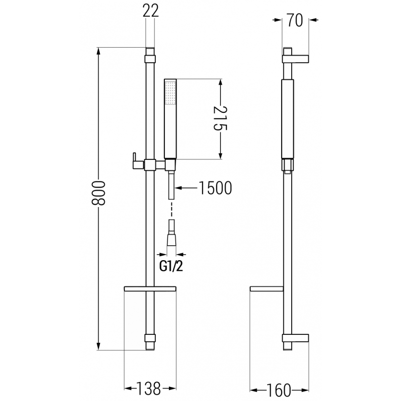 Mexen Cetus DQ77 ensemble de bain, doré - 744303DQ77-50