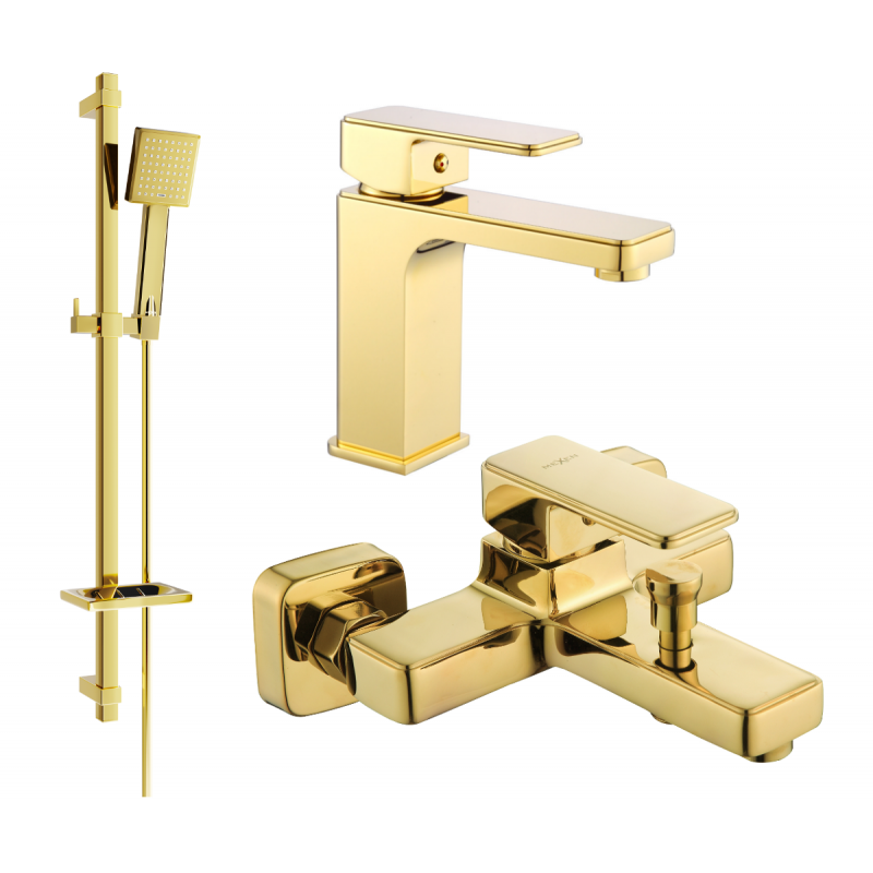 Mexen Cetus DQ45 conjunto de baño, dorado - 744303DQ45-50