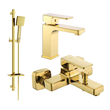 Mexen Cetus DQ45 bath set, gold - 744303DQ45-50