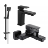 Mexen Cetus DQ45 bath set, black - 744303DQ45-70