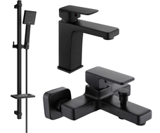 Mexen Cetus DQ45 badkarsset, svart - 744303DQ45-70