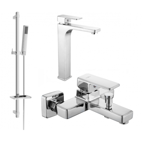 Mexen Cetus DQ77 Bathtub Set, Chrome - 744313DQ77-00