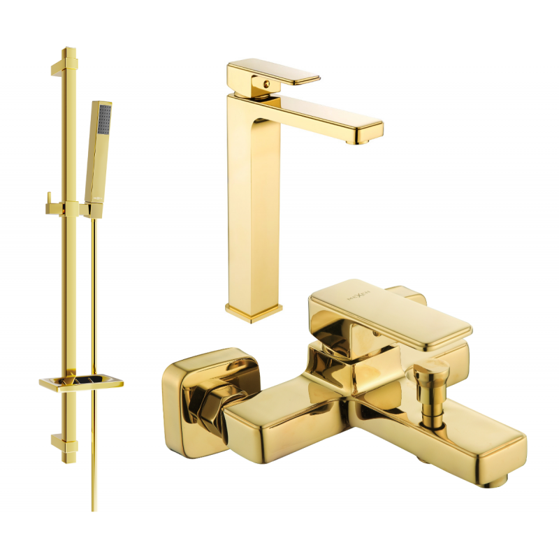Mexen Cetus DQ77 bath set, gold - 744313DQ77-50