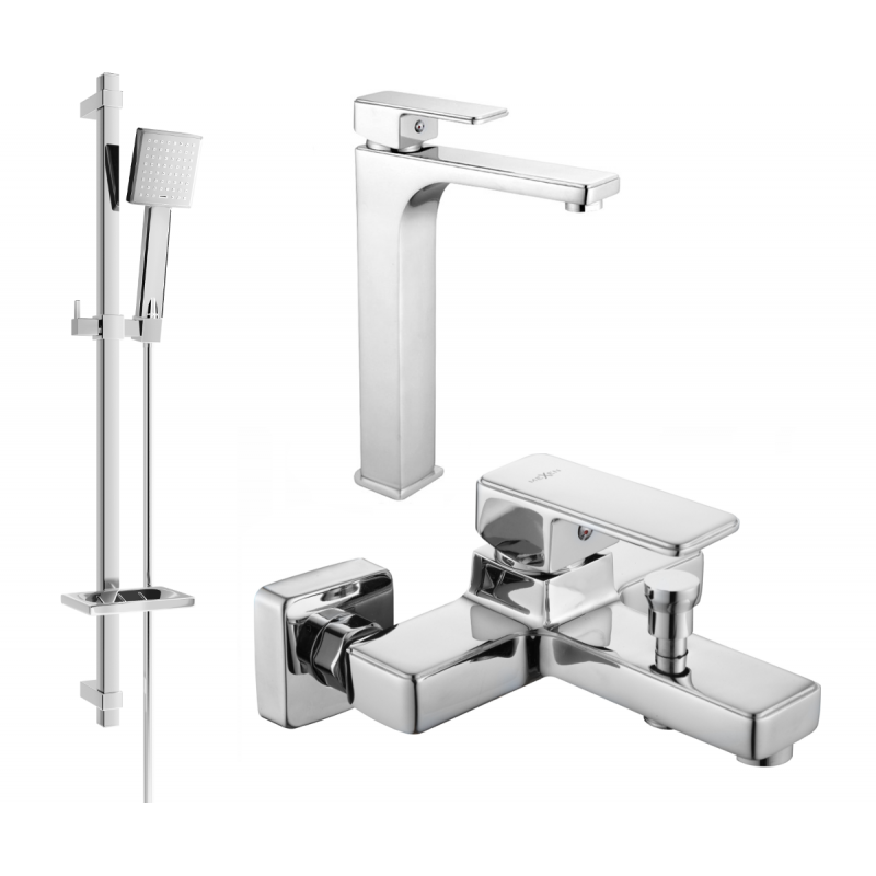 Mexen Cetus DQ45 badkarsset, krom - 744313DQ45-00