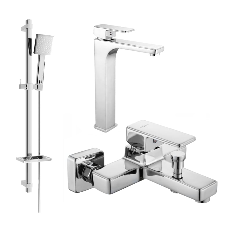 Mexen Cetus DQ45 vannikomplekt, kroom - 744313DQ45-00